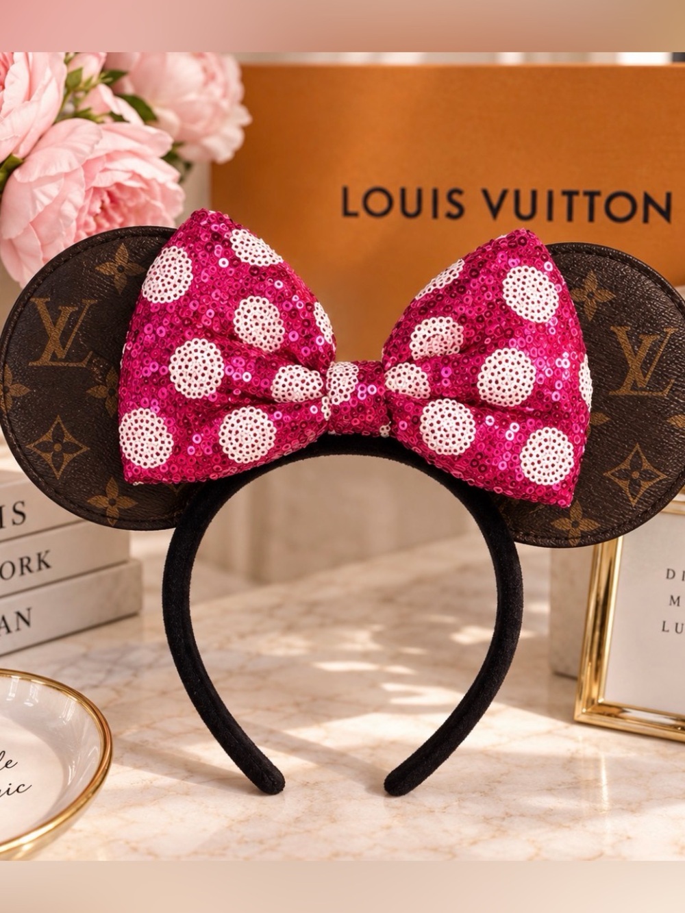 Upcycled Louis Vuitton Minnie Mouse ears